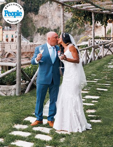 <p>Photographed by Collin Pierson</p> Jay Glazer tied the knot with model Rosie Tenison on Italy's Amalfi Coast on Tuesday, May 7.
