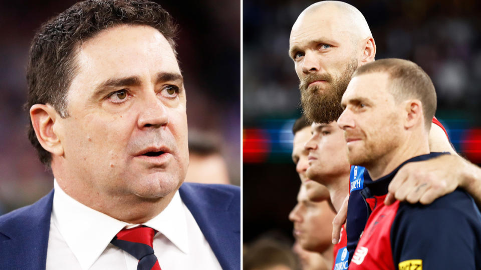 Garry Lyon, pictured here alongside Max Gawn and Simon Goodwin.