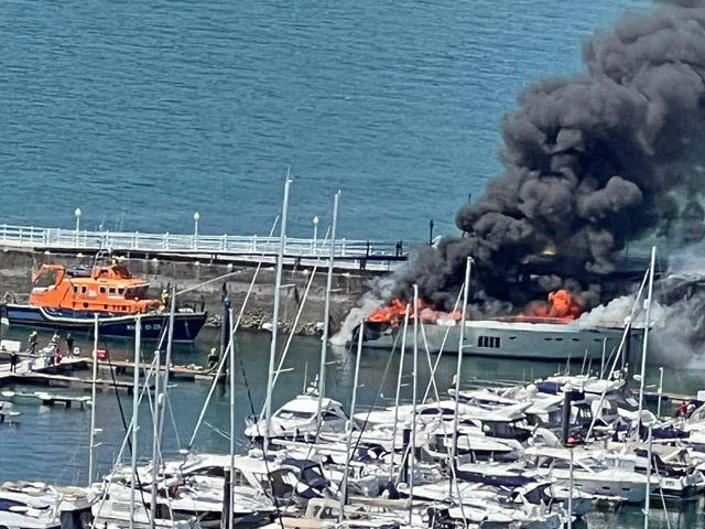 Superyacht fire