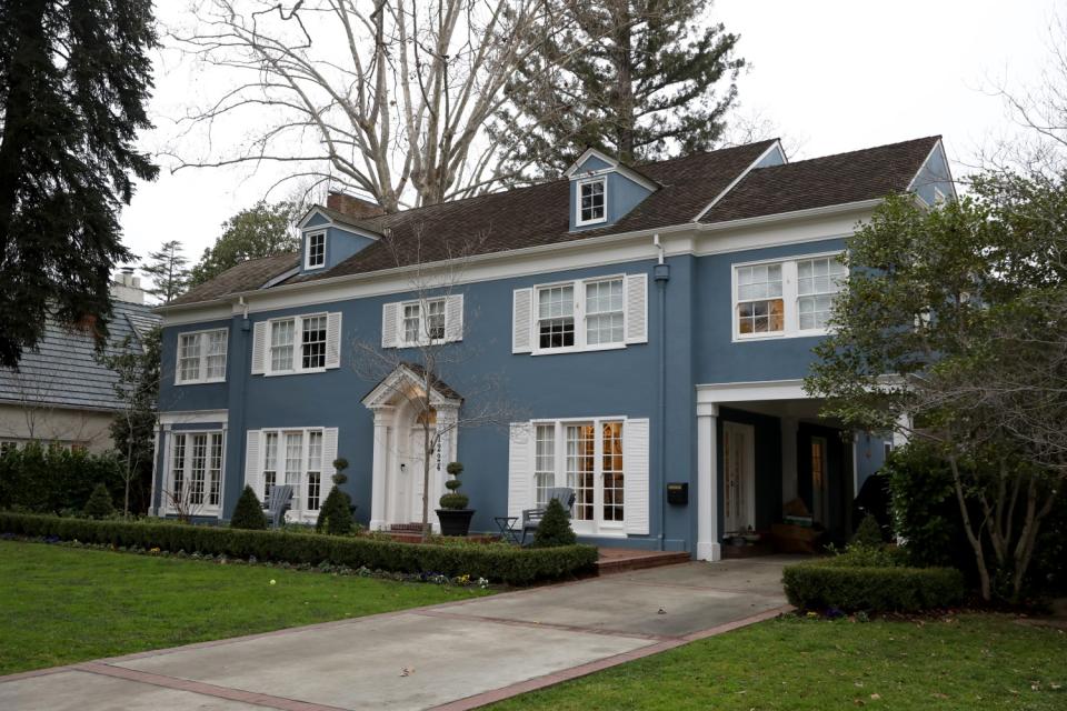 The "Lady Bird" big blue house, named after the movie with the same name