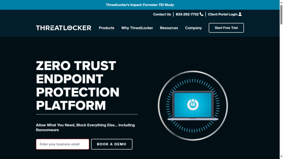  Website screenshot for Threatlocker 