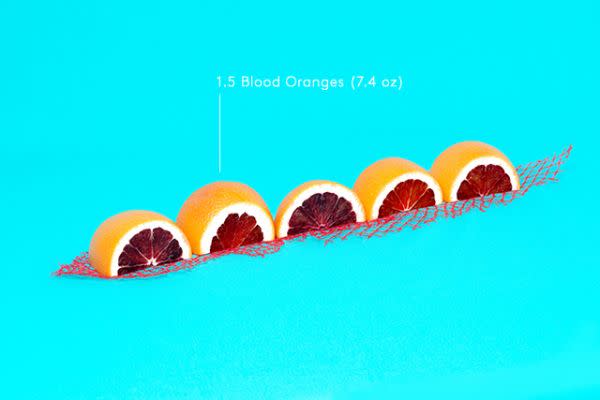 <div class="caption-credit">Photo by: Refinery29</div><b>Blood Oranges: 1.5 oranges (7.4 oz) per 100 calories</b> <p> Nutrition wise, oranges are pretty much a no-brainer. As Irwin says, "Like all oranges, blood oranges are fat-free, cholesterol-free, sodium-free, high in fiber, and contain a variety of vitamins, minerals, and antioxidants. However, blood oranges contain up to 40% more vitamin C than other sweet oranges." Also, they're naturally high in anthocyanins, those brain-boosting antioxidants also found in blueberries. </p> <p> Remember, though: As with all fruit, drinking blood-orange juice doesn't pack nearly the same nutritional punch as chowing down on that juicy fruit itself. You're missing out on key nutrients, particularly fiber, which can keep you from reaching for salt and sugar in the afternoon. </p>