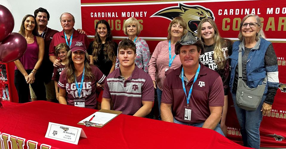 Cardinal Mooney's JR Rosenberg heading to Texas A&M to play football.