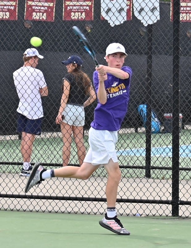 Lexington's Owan Gongwer helped the Minutemen take runner-up honors in the OTCA state tennis tournament on Sunday.