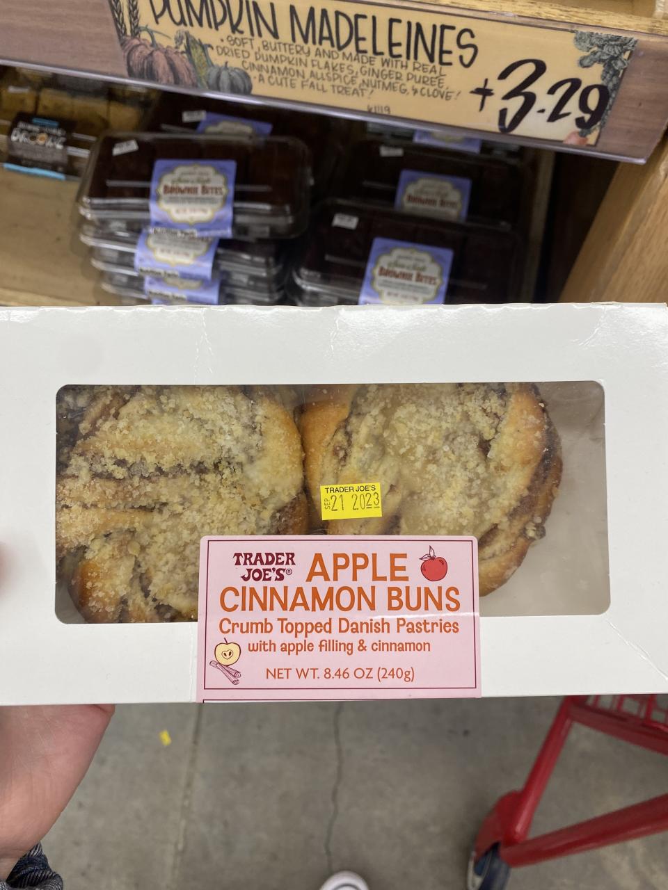 a box of Trader Joe's apple cinnamon buns