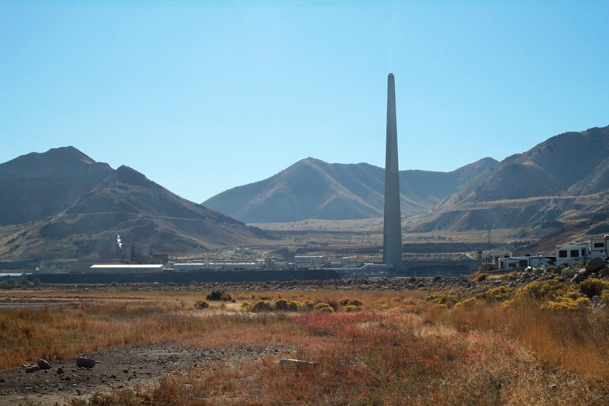 The Kennecott Copper Mine facility is one of many industrial sources of pollution near the Great Salt Lake. (Evan Bush / NBC News)