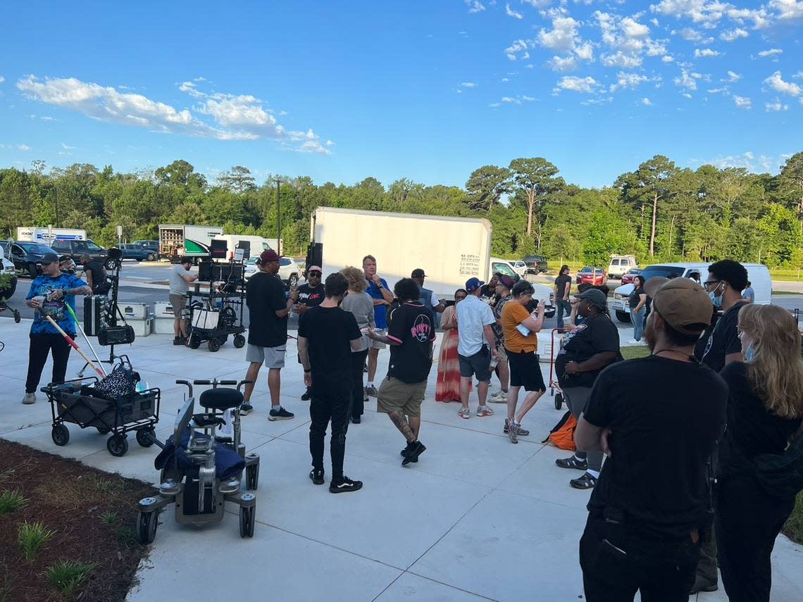 The crew of “Seeking: Mapping our Gullah Geechee Story” at Bridges Preparatory School in Beaufort.