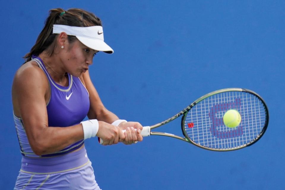 Second seed Emma Raducanu’s Citi Open run has ended with a quarter-final defeat against Liudmila Samsonova in Washington (Carolyn Kaster/AP) (AP)