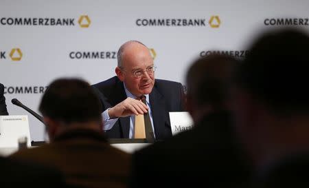 Commerzbank Chief Executive Martin Blessing addresses the bank's annual news conference in Frankfurt February 12, 2015. REUTERS/Ralph Orlowski