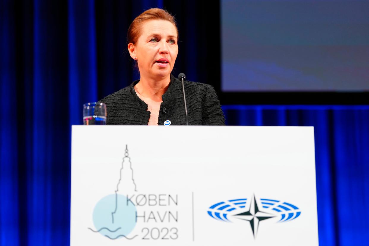 Mette Frederiksen opens the 69th NATO Parliamentary Assembly in the Danish capital today (EPA)