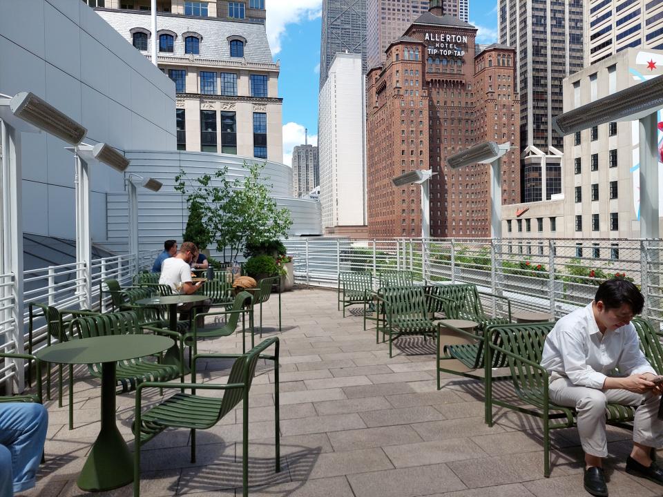 The roof terrace at the Starbucks Reserve Roastery in Chicago