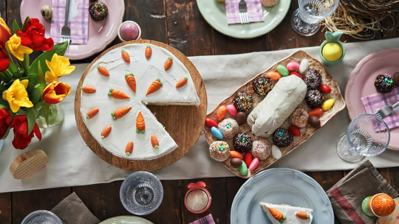 Table of Easter desserts