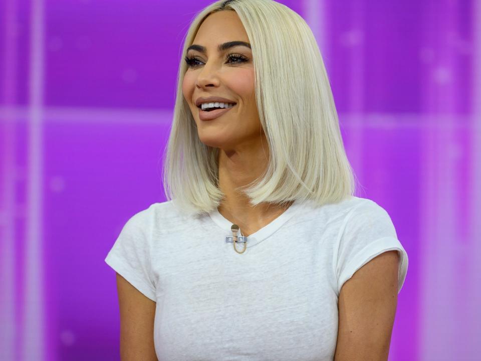 Kim Kardashian on TV set