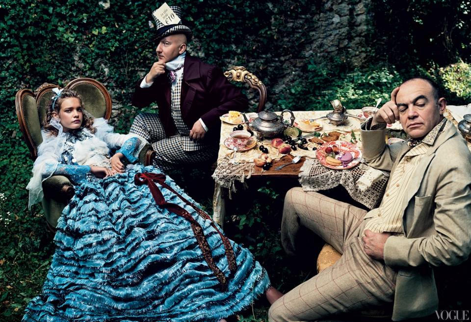 “Alice in Wonderland” starring Natalia Vodianova, Stephen Jones, and Christian Lacroix