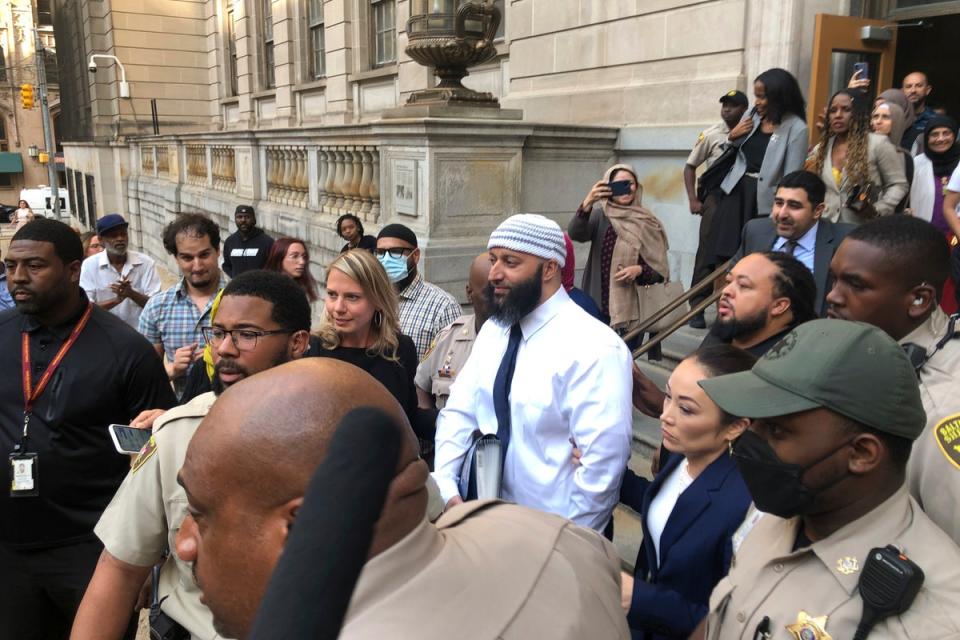 Adnan Syed leaves court in September 2022 after his conviction was overturned (Copyright 2022 The Associated Press. All rights reserved.)