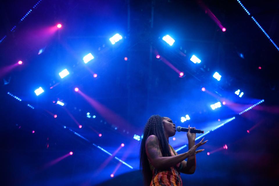 Ari Lennox performs at the Dreamville Festival on Sunday, April 3, 2022, in Raleigh.