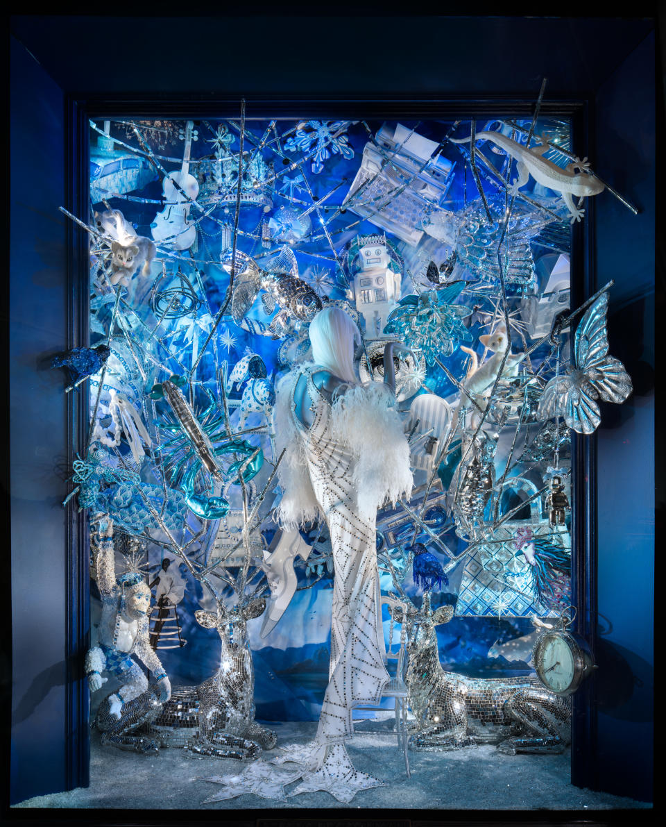 A holiday window at Bergdorf Goodman entitled "Light the Lights."  