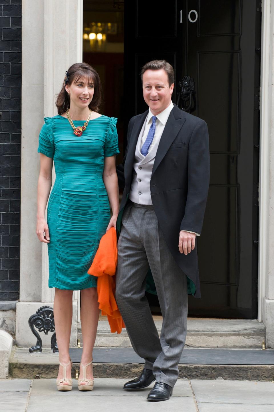 David and Samantha Cameron depart to Prince William and Kate Middleton's wedding.