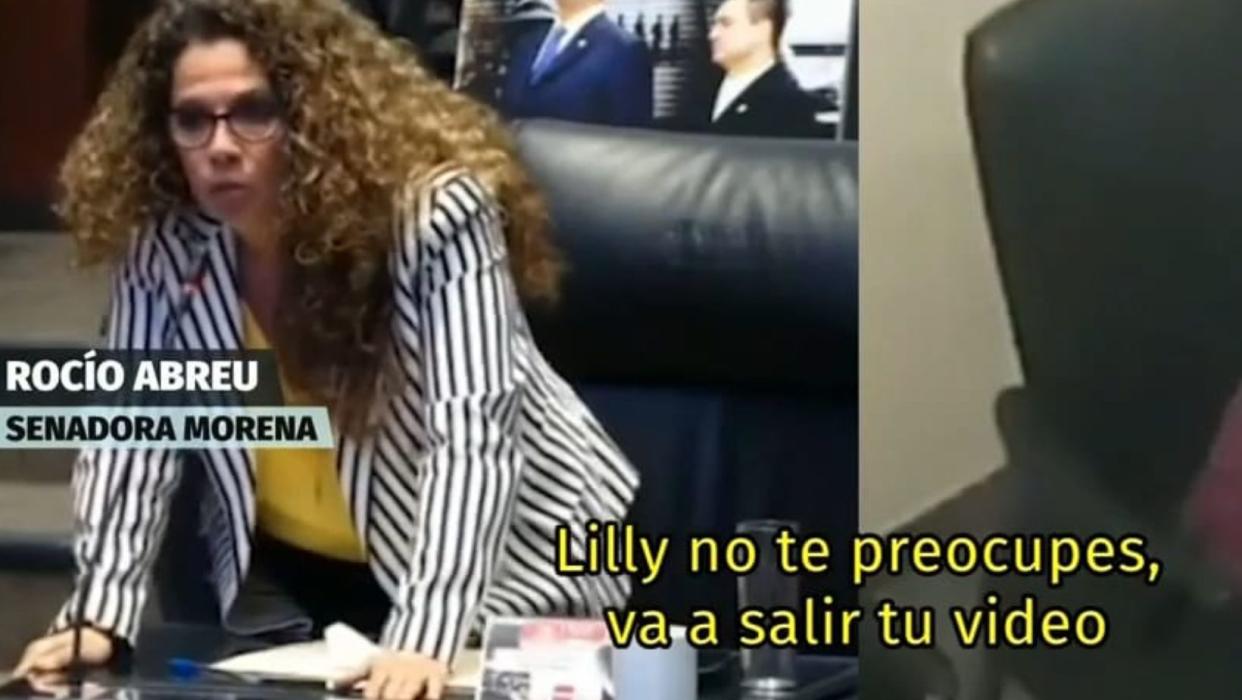 Rocío Abreu lanzó una amenaza de índole sexual a Lilly Téllez. (Captura de Youtube/MILENIO)