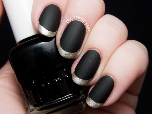 New Year matte black nails - Nail Art