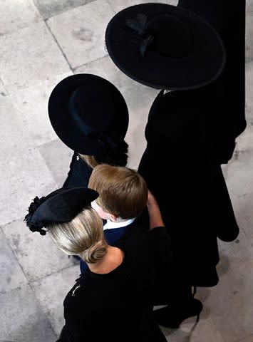 Gareth Cattermole/Getty Sophie puts an arm around Prince George at Queen Elizabeth's state funeral in September 2022