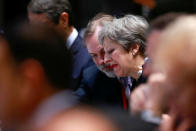 Britain's Prime Minister Theresa May attends the European Union leaders summit in Brussels, Belgium, March 23, 2018. Olivier Hoslet/Pool via Reuters