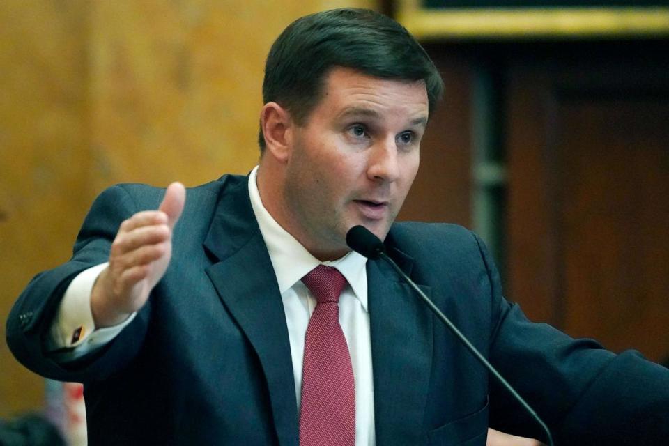 PHOTO: Mississippi House Ways and Means Committee Chairman Trey Lamar speaks in the Mississippi House chamber in Jackson, Miss., Nov. 2, 2022. (Rogelio V. Solis/AP, FILE)