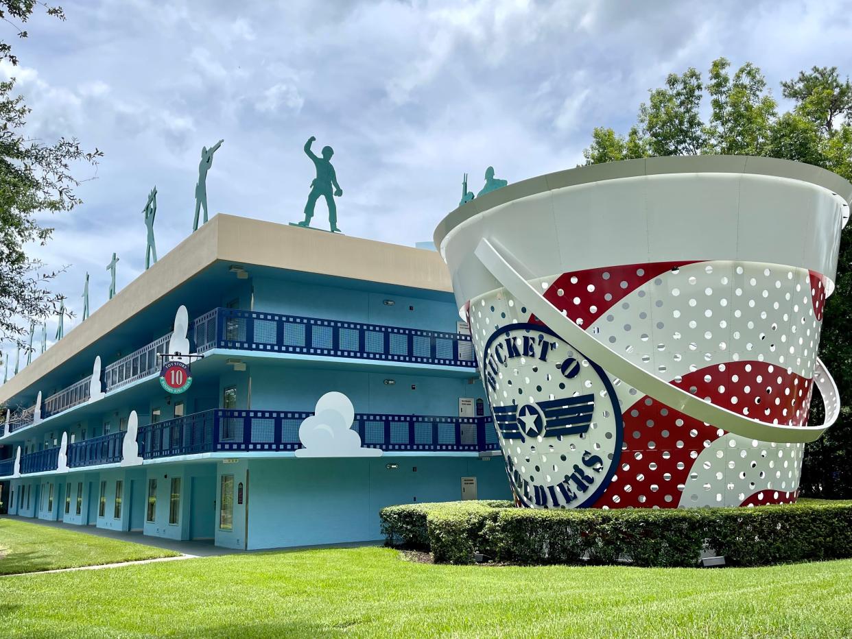 external shot of one of the resort building at the all star movies resort