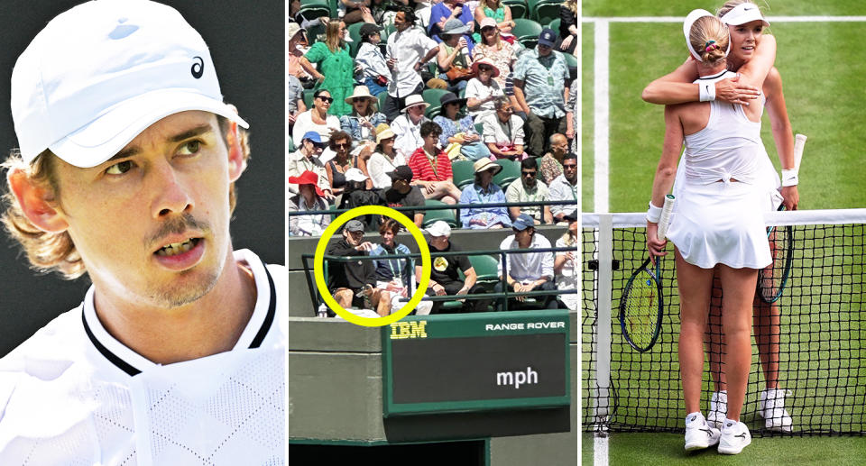 Alex de Minaur and girlfriend Katie Boulter at Wimbledon.