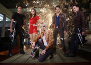 <b>Primeval (Sat, 6pm, ITV1) New fifth series</b><br><br> Aw, ‘Primeval’ is back. It’s been nearly a year and a half since it was on ITV: we were worried it might have been eaten by some sort of gruesome monster. But now it returns, like an excitable but slightly simple puppy, for a fifth season of ghastly creatures, some game CGI, plenty of cutesy romantic scenes between Connor and Abby (Andrew-Lee Potts and Hannah Spearritt, who are engaged off-screen) and some decent comic sections from Ben Miller. It’s not rocket science (it’s a mixture of time travel, zoology and dinosaurs, in fact) but it’s a nice formula. As this series begins, something horrible is happening underneath London (not Tube delays because of the Olympics). We find out more about former military man Matt (Ciarán McMenamin) and there’s even time for a bit of satire about public-private partnerships, with the Anomaly Research Centre now part-owned by scientist-cum-businessman-with-an-agenda Philip (Alexander Siddig).