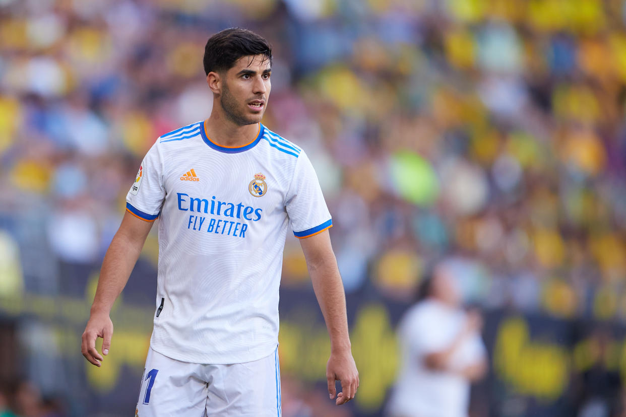 Marco Asensio durante un partido del Real Madrid esta temporada. (Foto: Fran Santiago / Getty Images).