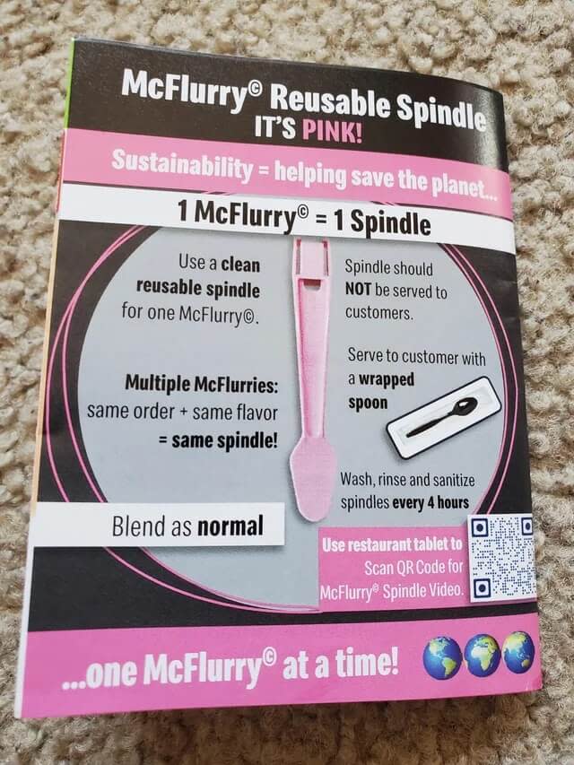 Reusable McFlurry spindles