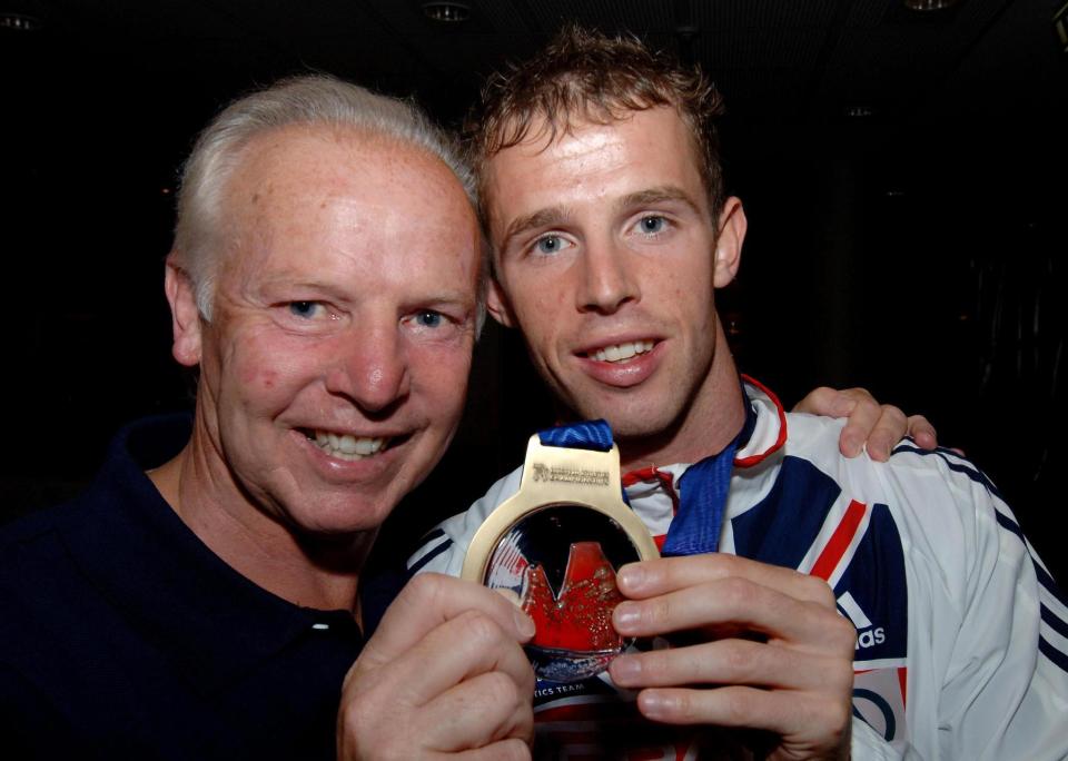 JJ Williams pictured with his son Rhys after claiming 400m hurdle bronze at the 2006 European Athletic ChampionshipsPA