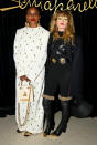 <p>Janicza Bravo and Natasha Lyonne wear typically statement-making Schiaparelli ensembles to the brand's show (check out Janicza's Anatomy bag and Natasha's surprising <em>trompe l'oeil </em>sunglasses!).</p>