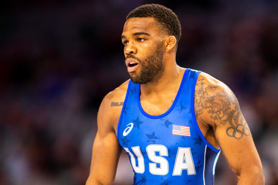 Jordan Burroughs won his record seventh global medal and sixth World title on Friday in Belgrade.