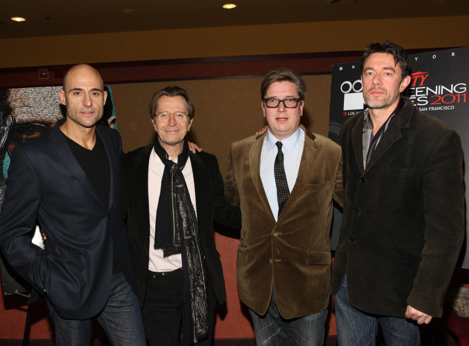 NEW YORK, NY - DECEMBER 01: (L-R) Mark Strong, Gary Oldman, Tomas Alfredson, and Peter Straughan attend the Variety screening of 