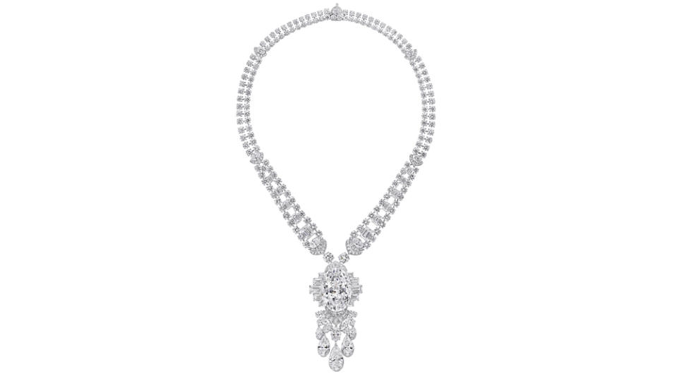 Graff High Jewelry Necklace featuring 50.08-carat D Flawless Type IIA Oval-Cut Diamond