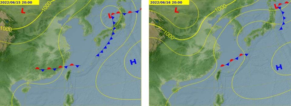 下波鋒面將在下週三、四接近台灣。（圖／中央氣象局）