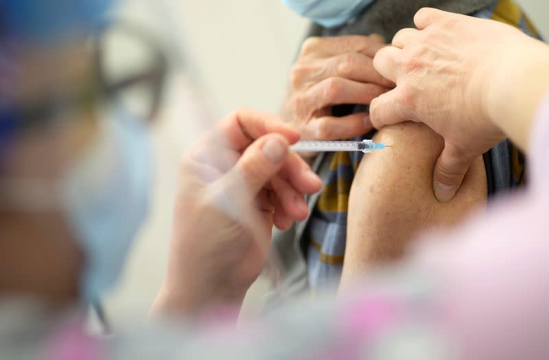 FILE PHOTO: Quebec begins vaccination for seniors over 85 years old in Laval, Quebec