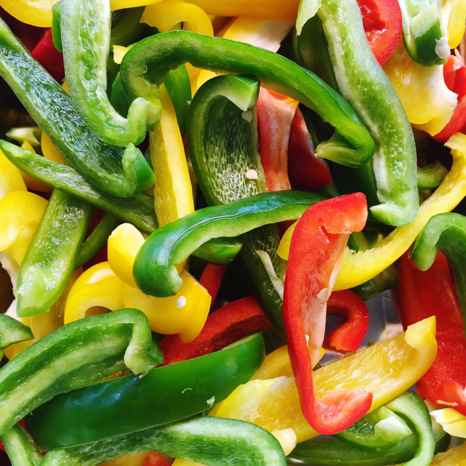 Sliced bell pepper.