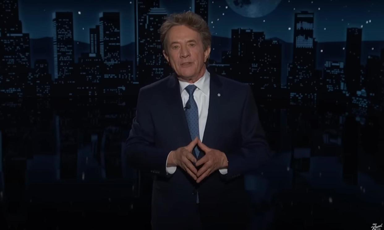 <span>Martin Short on Donald Trump calling for a drug test before the first presidential debate: ‘Do you have any idea how long it takes to get a urine sample from men who are close to 80?’</span><span>Photograph: YouTube</span>