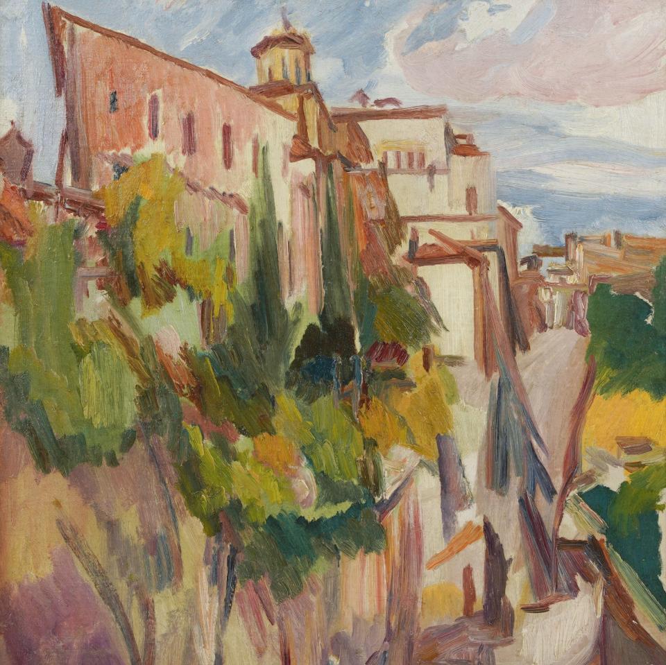 David Bomberg's The Garden and Tower of the Sacristy, Cuenca Cathedral - Courtesy of Dreweatts 