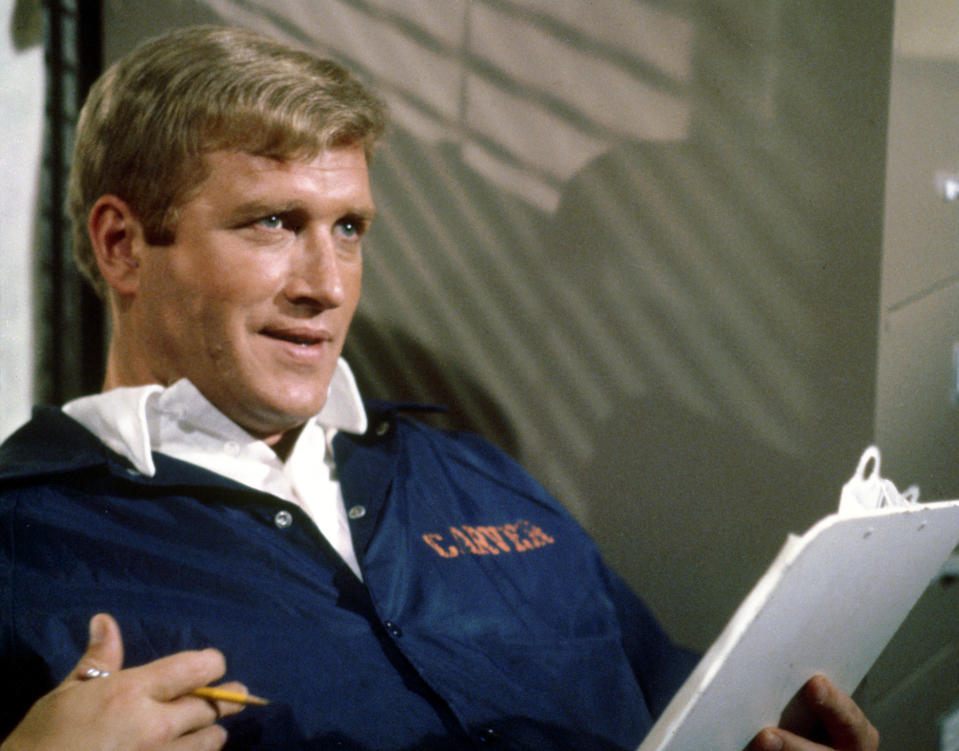 <p>Best known for his roles as Thomas Jefferson (1776) and Ken Reeves (The White Shadow), actor Ken Howard was also the president of the Screen Actors Guild and SAG-AFTRA. He died at age 71 on March 23. — (Pictured) Still from the CBS dramatic television series ‘The White Shadow’ shows American actor Ken Howard (as high school basketball coach Ken Reeves) in 1979. (CBS Photo Archive/Getty Images) </p>