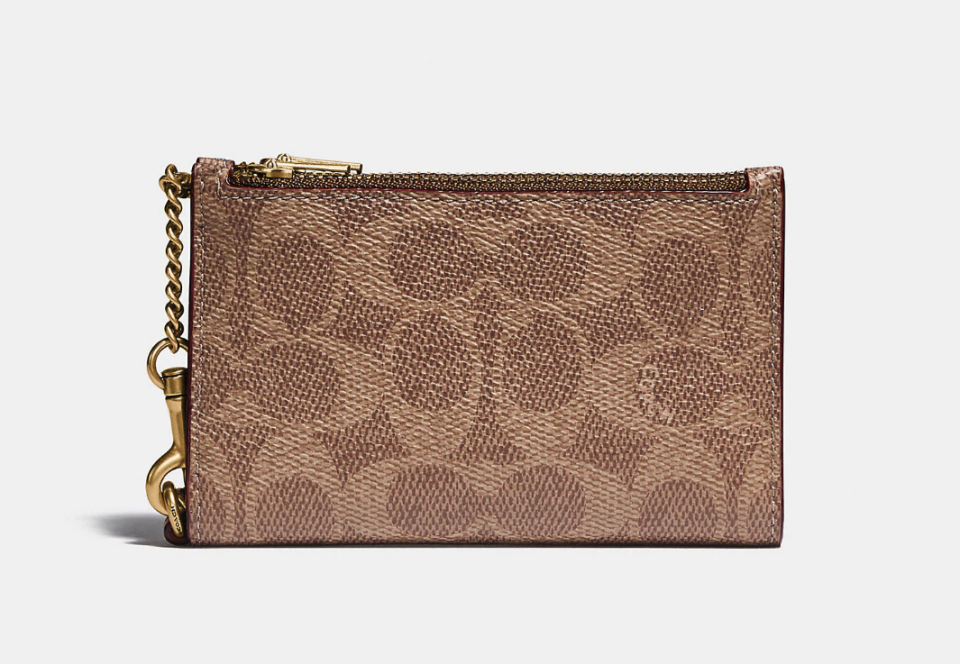 Zip Chain Card Case In Signature Canvas. Image via Coach.