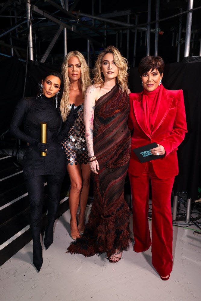 From left: Kim Kardashian West, Khloé Kardashian, Paris Jackson, and Kris Jenner.