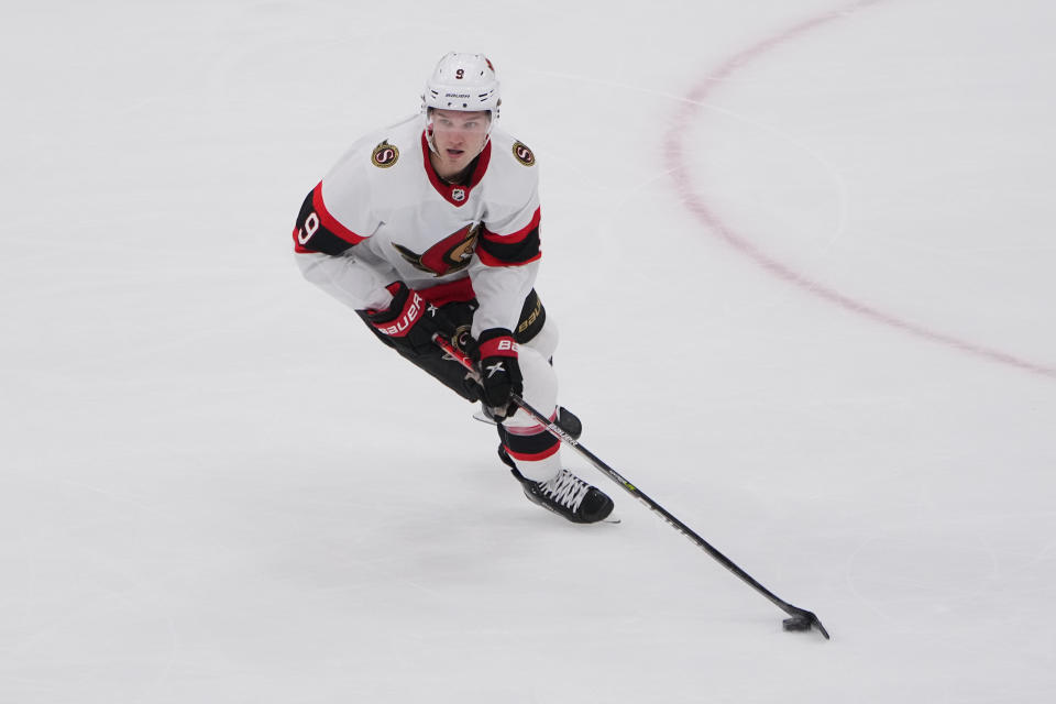 Ottawa Senators Center Josh Norris has a matchup worth trusting on Friday's seven-game NHL slate. (Photo by Gregory Fisher/Icon Sportswire via Getty Images)