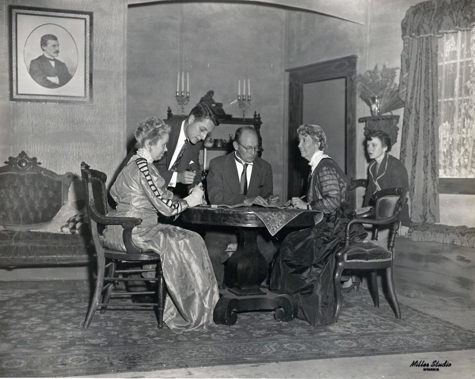 A 1950 production of the play "Arsenic and Old Lace" at Barnstable Comedy Club. The actors have not been identified.