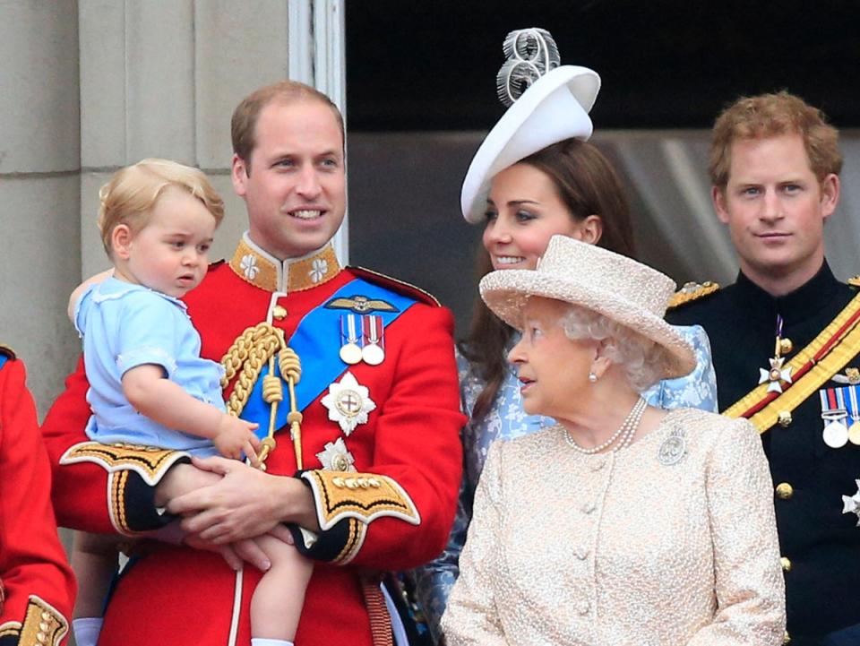 The Queen with members of the royal family at Buckingham Palace (PA)