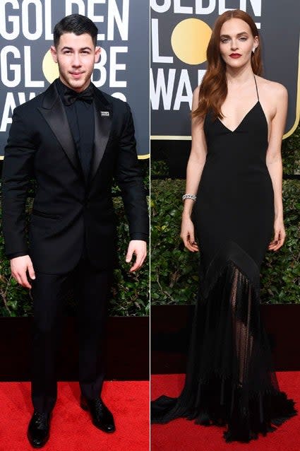 Nick Jonas and Madeline Brewer Golden Globes