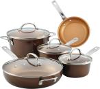<p>Whether you're moving into a new place or needing to refresh your stash of nonstick cookware, the <span>Ayesha Curry Home Collection Nonstick Cookware Pots and Pans Set</span> ($77, originally $110) is the perfect starter kit. It comes with two saucepans with lids, a Dutch oven with lids, and two frying pans with a lid. It's made with durable aluminum that is oven safe up to 500 degrees Fahrenheit. It comes in red and teal as well. </p>